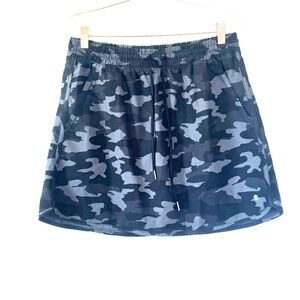 Apana Gray Camouflage Camo Skort Elastic Waist With Drawstring Active Running L